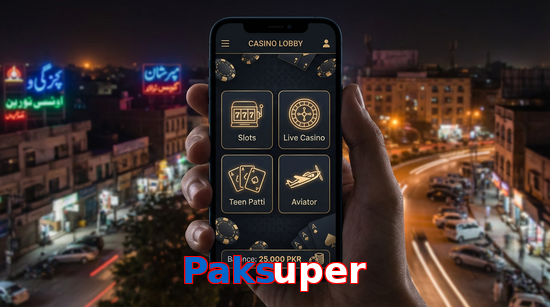 Main screen of Paksuper app page for PK players